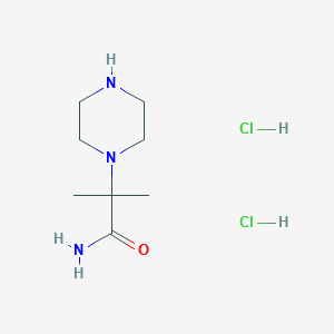 molecular formula C8H19Cl2N3O B1358447 2-Methyl-2-(piperazin-1-yl)propanamide dihydrochloride CAS No. 288379-50-0
