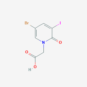 2-(5-Bromo-3-iodo-2-oxo-1,2-dihydropyridin-1-yl)aceticacid