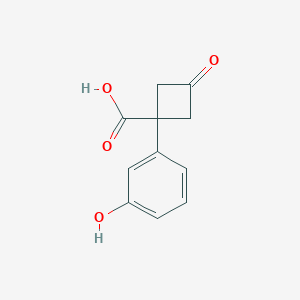 1-(3-Hydroxyphenyl)-3-oxocyclobutane-1-carboxylic acid