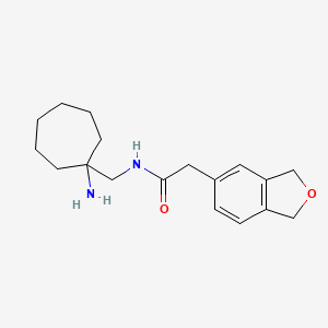 molecular formula C18H26N2O2 B13584589 N-[(1-aminocycloheptyl)methyl]-2-(1,3-dihydro-2-benzofuran-5-yl)acetamide 