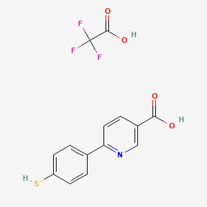 6-(4-Sulfanylphenyl)pyridine-3-carboxylic acid, trifluoroacetic acid