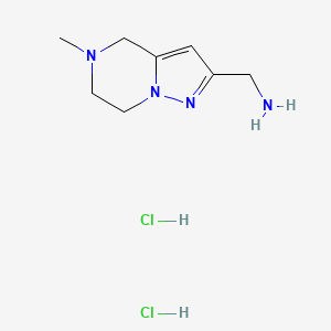 1-{5-methyl-4H,5H,6H,7H-pyrazolo[1,5-a]pyrazin-2-yl}methanaminedihydrochloride