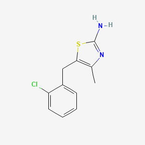 molecular formula C11H11ClN2S B1358503 5-[(2-Chlorophenyl)methyl]-4-methyl-1,3-thiazol-2-amine CAS No. 446858-94-2