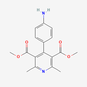 molecular formula C17H18N2O4 B1358521 Dimethyl 4-(4-aminophenyl)-2,6-dimethylpyridine-3,5-dicarboxylate CAS No. 887407-34-3