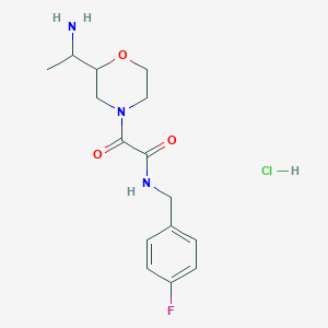 2-[2-(1-aminoethyl)morpholin-4-yl]-N-[(4-fluorophenyl)methyl]-2-oxoacetamide hydrochloride