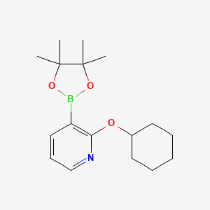 molecular formula C17H26BNO3 B1358526 2-(环己氧基)-3-(4,4,5,5-四甲基-1,3,2-二氧戊环硼烷-2-基)吡啶 CAS No. 1073354-43-4