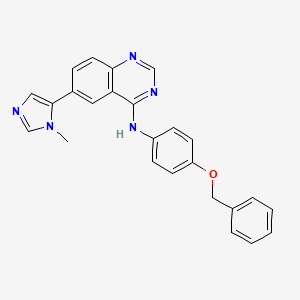 molecular formula C25H21N5O B13585269 N-[4-(benzyloxy)phenyl]-6-(1-methyl-1H-imidazol-5-yl)quinazolin-4-amine 