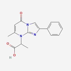 molecular formula C16H15N3O3 B1358529 2-(7-Methyl-5-oxo-2-phenyl-5H-imidazo[1,2-A]pyrimidin-8-YL)propionic acid CAS No. 902836-43-5