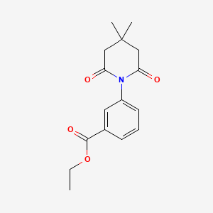 molecular formula C16H19NO4 B1358545 3-(4,4-二甲基-2,6-二氧代哌啶-1-基)苯甲酸乙酯 CAS No. 952183-63-0