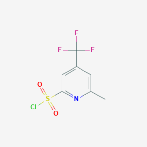 molecular formula C7H5ClF3NO2S B13585579 6-Methyl-4-(trifluoromethyl)pyridine-2-sulfonyl chloride 