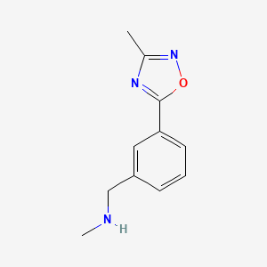 molecular formula C11H13N3O B1358558 N-甲基-3-(3-甲基-1,2,4-恶二唑-5-基)苯甲胺 CAS No. 921938-59-2
