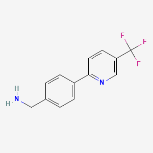 molecular formula C13H11F3N2 B1358562 {4-[5-(三氟甲基)吡啶-2-基]苯基}甲胺 CAS No. 906352-74-7