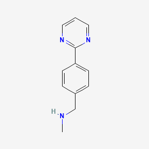 molecular formula C12H13N3 B1358564 N-Methyl-1-(4-(pyrimidin-2-yl)phenyl)methanamine CAS No. 886851-48-5