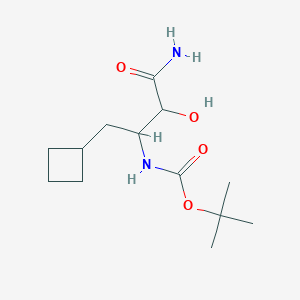 molecular formula C13H24N2O4 B135858 叔丁基(4-氨基-1-环丁基-3-羟基-4-氧代丁-2-基)氨基甲酸酯 CAS No. 394735-22-9