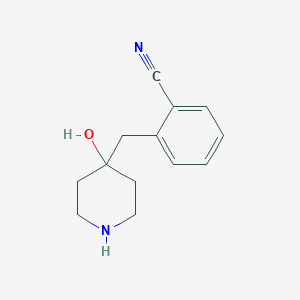 2-((4-Hydroxypiperidin-4-yl)methyl)benzonitrile