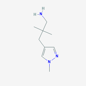 molecular formula C9H17N3 B13586015 2,2-dimethyl-3-(1-methyl-1H-pyrazol-4-yl)propan-1-amine 