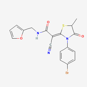 (2Z)-2-[3-(4-bromophenyl)-5-methyl-4-oxo-1,3-thiazolidin-2-ylidene]-2-cyano-N-(furan-2-ylmethyl)ethanamide