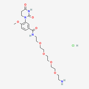 N-(14-amino-3,6,9,12-tetraoxatetradecan-1-yl)-3-(2,4-dioxo-1,3-diazinan-1-yl)-4-methoxybenzamide hydrochloride