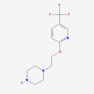 molecular formula C12H16F3N3O B1358648 1-(2-{[5-(三氟甲基)吡啶-2-基]氧基}乙基)哌嗪 CAS No. 1000339-99-0
