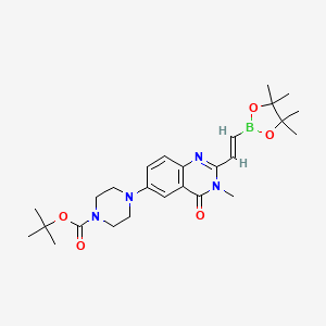 tert-Butyl 4-(3-methyl-4-oxo-2-(2-(4,4,5,5-tetramethyl-1,3,2-dioxaborolan-2-yl)vinyl)-3,4-dihydroquinazolin-6-yl)piperazine-1-carboxylate