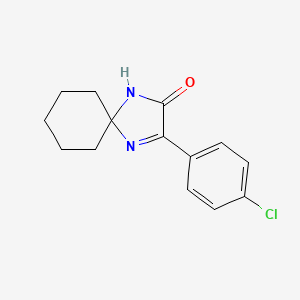 molecular formula C14H15ClN2O B1358660 3-(4-Chlorophenyl)-1,4-diazaspiro[4.5]dec-3-en-2-one CAS No. 923975-81-9
