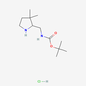 tert-butylN-[(3,3-dimethylpyrrolidin-2-yl)methyl]carbamatehydrochloride