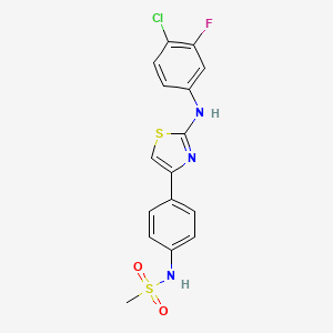 N-(4-{2-[(4-chloro-3-fluorophenyl)amino]-1,3-thiazol-4-yl}phenyl)methanesulfonamide