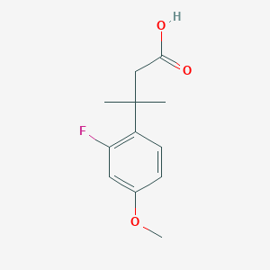 molecular formula C12H15FO3 B13586700 3-(2-Fluoro-4-methoxyphenyl)-3-methylbutanoic acid 