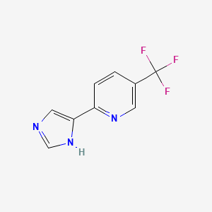 molecular formula C9H6F3N3 B13586703 2-(1H-imidazol-4-yl)-5-(trifluoromethyl)pyridine 