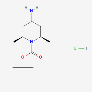 molecular formula C12H25ClN2O2 B13586735 tert-butyl (2R,4r,6S)-4-amino-2,6-dimethylpiperidine-1-carboxylate hydrochloride 