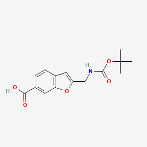 2-({[(Tert-butoxy)carbonyl]amino}methyl)-1-benzofuran-6-carboxylicacid