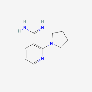 molecular formula C10H14N4 B13586835 2-(Pyrrolidin-1-yl)nicotinimidamide 