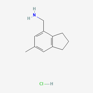 molecular formula C11H16ClN B13586852 1-(6-methyl-2,3-dihydro-1H-inden-4-yl)methanaminehydrochloride 