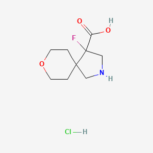 molecular formula C9H15ClFNO3 B13586856 4-Fluoro-8-oxa-2-azaspiro[4.5]decane-4-carboxylic acid hydrochloride 