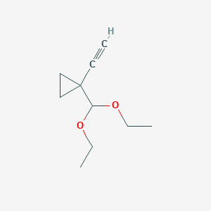 molecular formula C10H16O2 B13587321 1-(Diethoxymethyl)-1-ethynylcyclopropane 