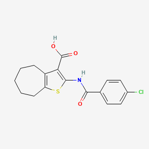 2-(4-chlorobenzamido)-4H,5H,6H,7H,8H-cyclohepta[b]thiophene-3-carboxylic acid