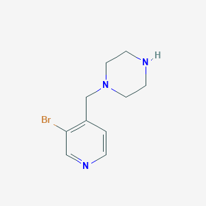 molecular formula C10H14BrN3 B13587480 1-((3-Bromopyridin-4-yl)methyl)piperazine 