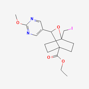 Ethyl 1-(iodomethyl)-3-(2-methoxypyrimidin-5-yl)-2-oxabicyclo[2.2.2]octane-4-carboxylate