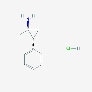 molecular formula C10H14ClN B13587537 (1S,2R)-1-methyl-2-phenylcyclopropan-1-aminehydrochloride 