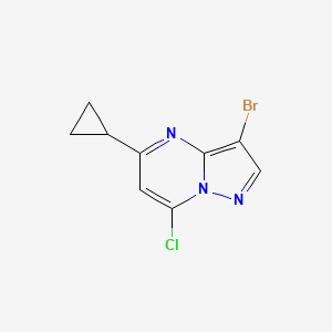 molecular formula C9H7BrClN3 B13587604 3-Bromo-7-chloro-5-cyclopropylpyrazolo[1,5-a]pyrimidine 