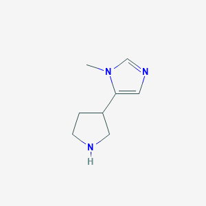 molecular formula C8H13N3 B13587611 1-methyl-5-(pyrrolidin-3-yl)-1H-imidazole 