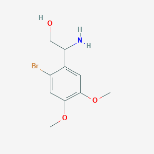 molecular formula C10H14BrNO3 B13587615 2-Amino-2-(2-bromo-4,5-dimethoxyphenyl)ethan-1-ol 