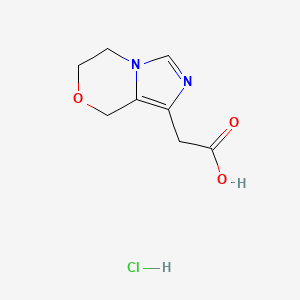 molecular formula C8H11ClN2O3 B13587630 2-{5H,6H,8H-imidazo[4,3-c][1,4]oxazin-1-yl}aceticacidhydrochloride 