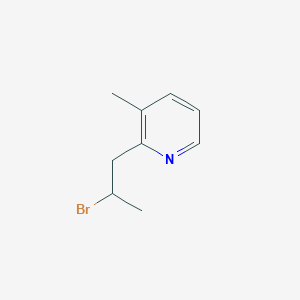 molecular formula C9H12BrN B13587694 2-(2-Bromopropyl)-3-methylpyridine 