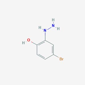 molecular formula C6H7BrN2O B13587772 4-Bromo-2-hydrazineylphenol 