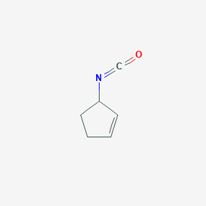 molecular formula C6H7NO B13587876 3-Isocyanatocyclopent-1-ene 