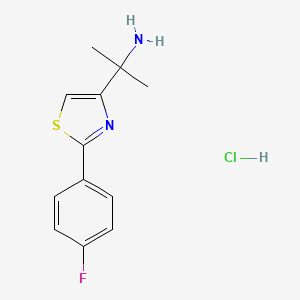 molecular formula C12H14ClFN2S B13587881 2-[2-(4-Fluorophenyl)-1,3-thiazol-4-yl]propan-2-aminehydrochloride 