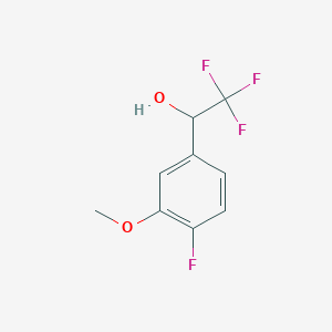 molecular formula C9H8F4O2 B13587904 4-Fluoro-3-methoxy-alpha-(trifluoromethyl)benzyl Alcohol 