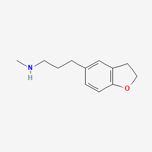 molecular formula C12H17NO B13587928 3-(2,3-Dihydrobenzofuran-5-yl)-N-methylpropan-1-amine 