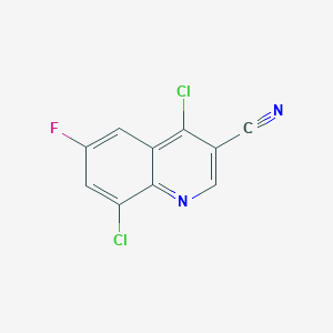 molecular formula C10H3Cl2FN2 B1358797 4,8-Dichloro-6-fluoroquinoline-3-carbonitrile CAS No. 1016496-67-5